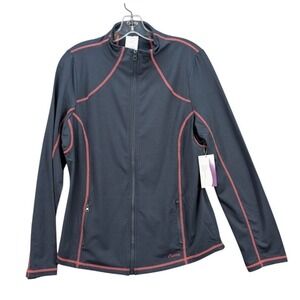Curves Athletic‎ Jacket Women's Size MD Full Zip Pockets Stretch Activewear NWT